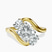 Three Stone Crest Lab Diamond Engagement Ring in 10kt Yellow Gold