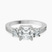 Trilogy Three Stone Lab Diamond Engagement Ring in 10kt White Gold