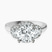 Swirl Three Stone Halo Lab Diamond Engagement Ring in 14kt White Gold