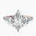 Tiara Three stone Lab Diamond Engagement Ring in 10kt Rose Gold