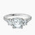 Tiara Three stone Lab Diamond Engagement Ring in Platinum