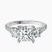 Tiara Three stone Lab Diamond Engagement Ring in Platinum