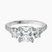 Tiara Three stone Lab Diamond Engagement Ring in Platinum