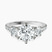 Platinum Tiara Three stone Lab Diamond Ring
