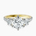 10kt Yellow Gold Tiara Three stone Lab Diamond Ring