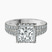 Luna Split Shank Halo Lab Diamond Engagement Ring in 9ct White Gold