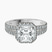 Luna Split Shank Halo Lab Diamond Engagement Ring in 9ct White Gold