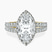 Luna Split Shank Halo Lab Diamond Engagement Ring in 9ct Yellow Gold