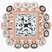 Bloom Vintage Halo Lab Diamond Engagement Ring in 18kt Rose Gold