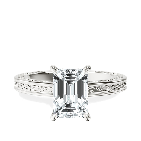 Ivory Vintage Solitaire Lab Diamond Ring front view