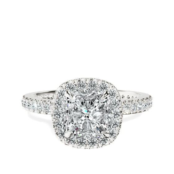 Klarissa Halo Lab Diamond Eternity Ring front view