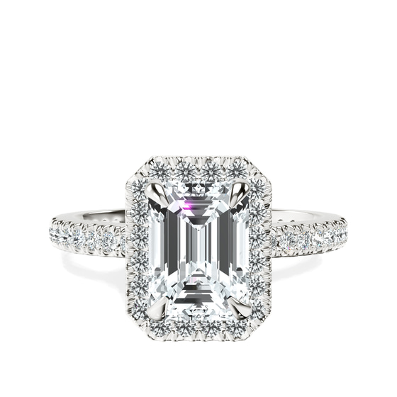 Klarissa Halo Lab Diamond Eternity Ring front view