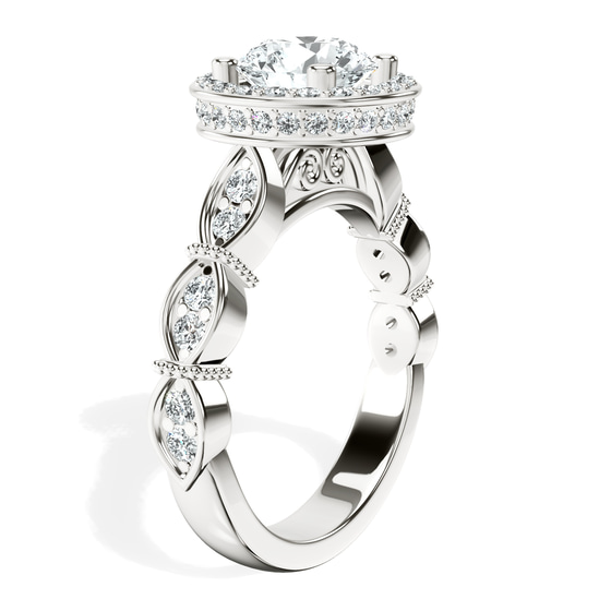 Micaela Halo Lab Diamond Ring left view