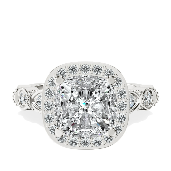 Micaela Halo Lab Diamond Ring front view