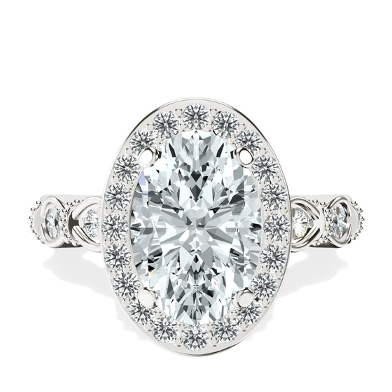 Micaela Halo Lab Diamond Ring front view