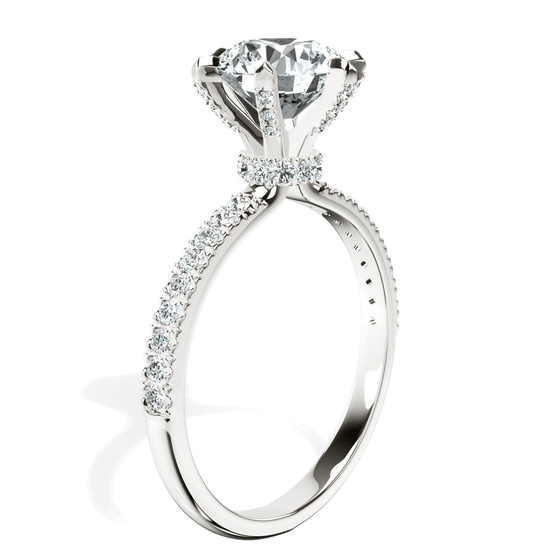 Mereia Secret Halo Lab Diamond Ring left view