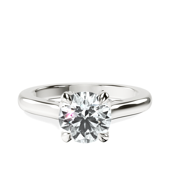 Agnes Criss cross Prong Solitaire 2mm Lab Diamond Ring front view
