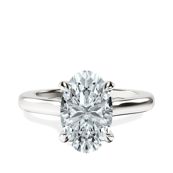 Agnes Criss cross Prong Solitaire 2mm Lab Diamond Ring front view