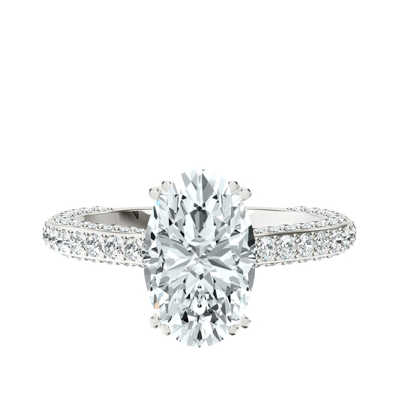 Eternia Criss Cross Side Halo Lab Diamond Ring front view