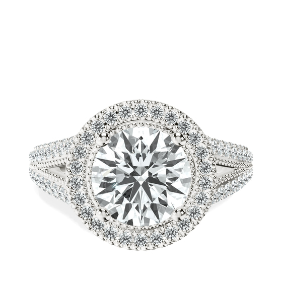 Opulenté Antique Halo Lab Diamond Ring front view