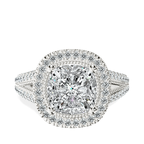 Opulenté Antique Halo Lab Diamond Ring front view