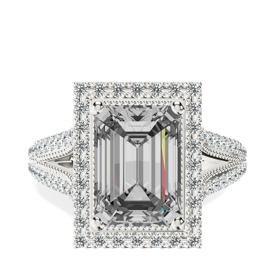 Opulenté Antique Halo Lab Diamond Ring front view