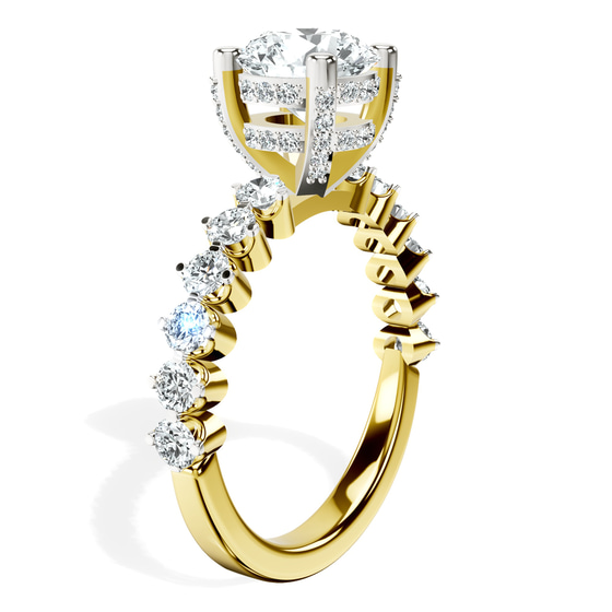 Caitronia Floating Side Stones Lab Diamond Ring left view
