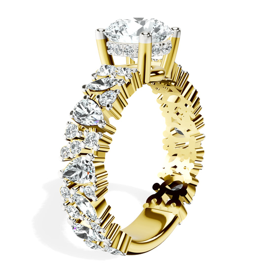Skylar Side Stone Encrusted Lab Diamond Ring left view