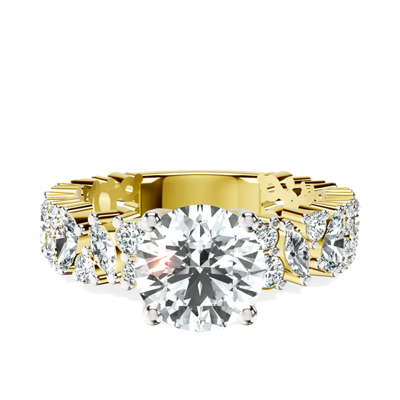Skylar Side Stone Encrusted Lab Diamond Ring front view