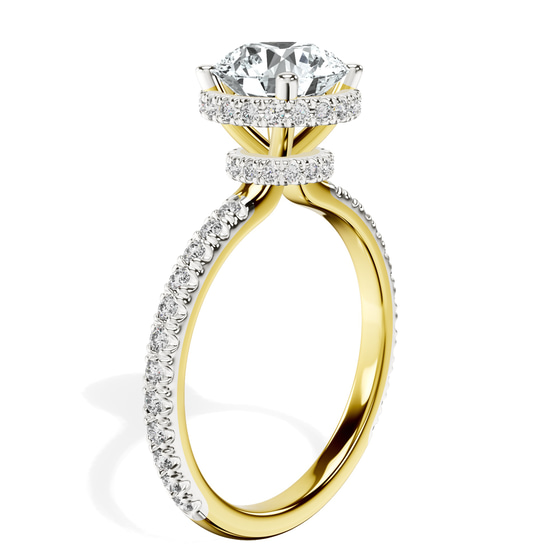 Cleopatra Halo Lab Diamond Ring left view