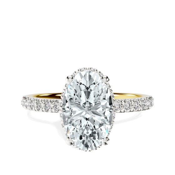 Cleopatra Halo Lab Diamond Ring front view