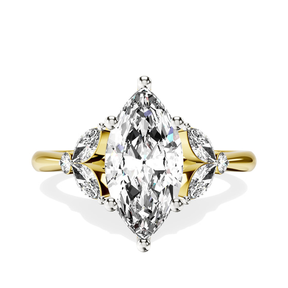 Beatrice Marquise Side Stone Lab Diamond Ring