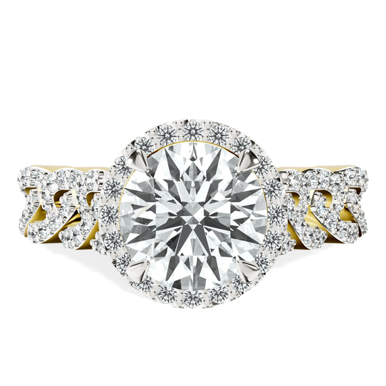 Imperiella Halo Celtic Knot Lab Diamond Ring front view