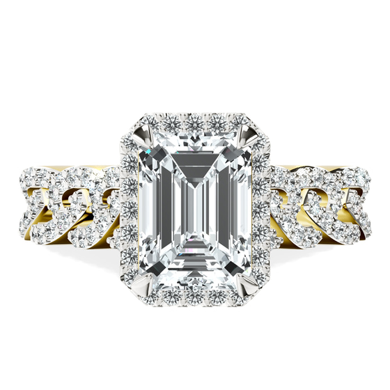 Imperiella Halo Celtic Knot Lab Diamond Ring front view