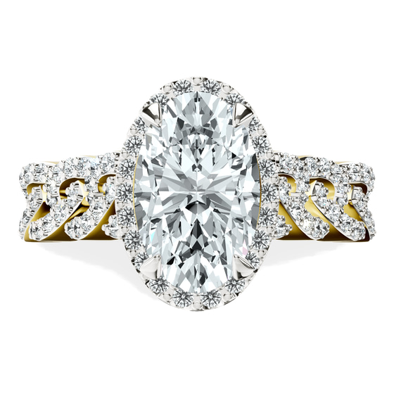 Imperiella Halo Celtic Knot Lab Diamond Ring front view