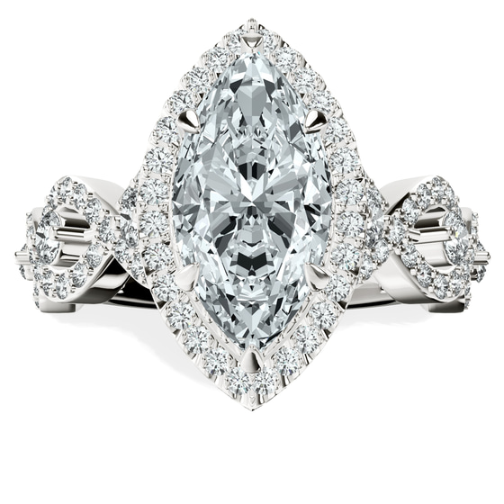 Prestigia Criss Cross Halo Lab Diamond Ring
