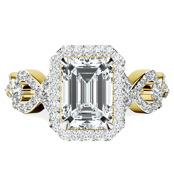 Prestigia Criss Cross Halo Lab Diamond Ring front view