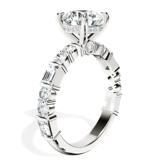 Enchanted Bliss Side Stone Lab Diamond Ring left view