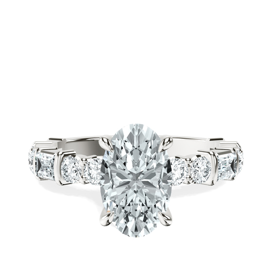 Enchanted Bliss Side Stone Lab Diamond Ring front view