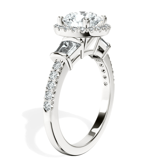 Liora Cascade Halo Lab Diamond Ring left view