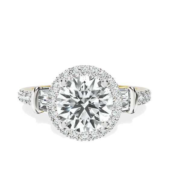 Liora Cascade Halo Lab Diamond Ring front view