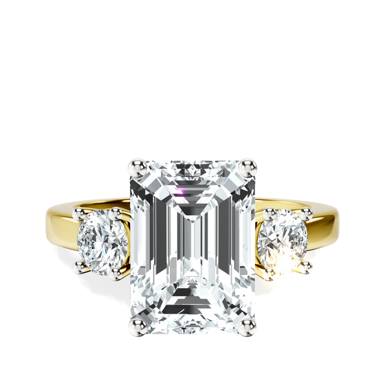 Evelina Round Three Stone Lab Diamond Ring front view
