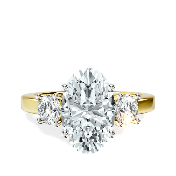 Evelina Round Three Stone Lab Diamond Ring front view