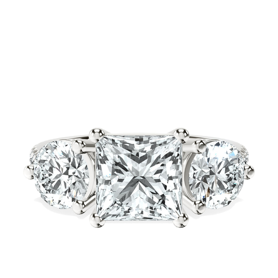 Artemis Round Three Stone Lab Diamond Ring front view