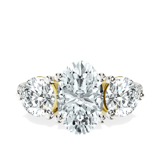 Artemis Round Three Stone Lab Diamond Ring front view