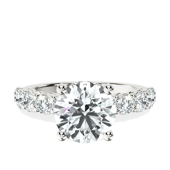 Elinor Side Round Lab Diamond Ring front view