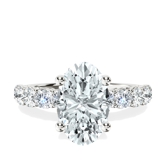 Elinor Side Round Lab Diamond Ring front view