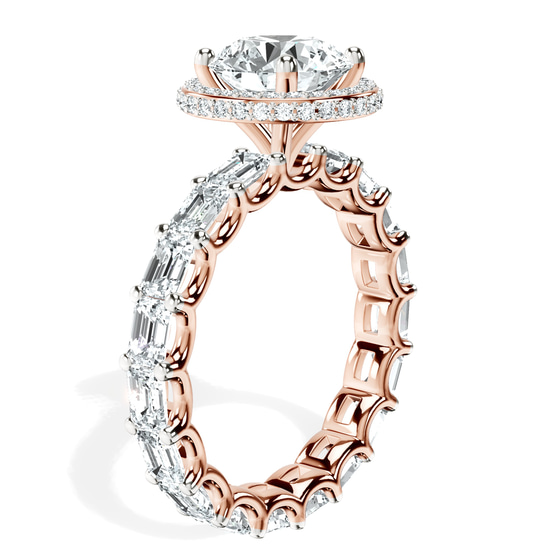 Amaryllis Side Emerald Lab Diamond Ring left view