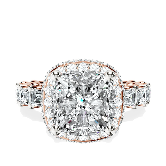Amaryllis Side Emerald Lab Diamond Ring front view