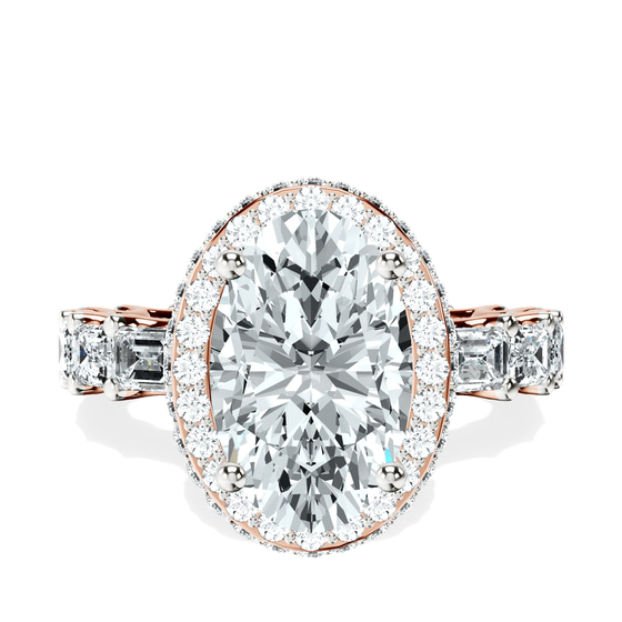 Amaryllis Side Emerald Lab Diamond Ring front view